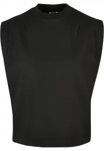 Women's Organic Top with Heavy Pleated Shoulder in Black