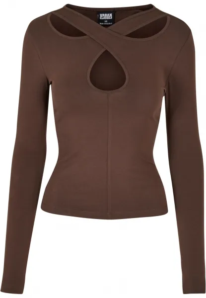 Women's Crossed Cut Out Longsleeve brown