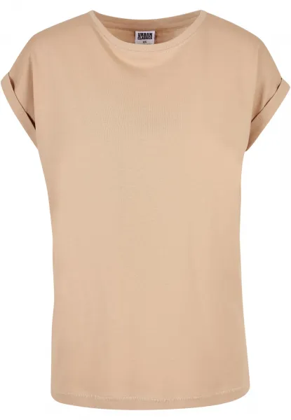 Women's T-shirt with extended shoulder union beige