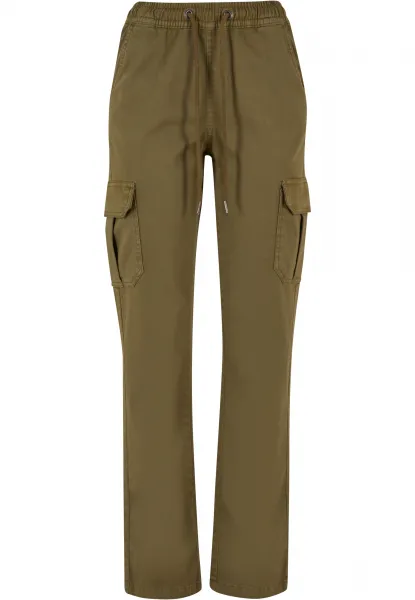 Women's Cargo Twill Trousers Tiniolive High Waist
