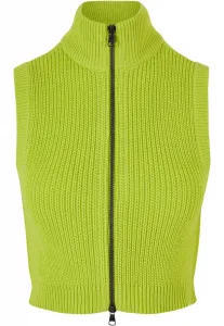 Women's short knitted vest frozen yellow