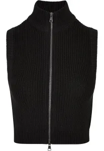 Women's short knitted vest black