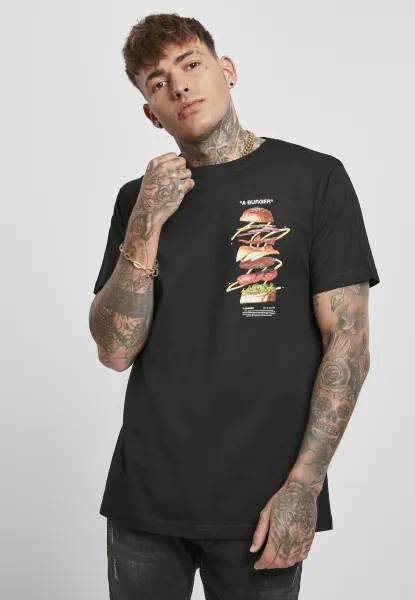 Black burger t-shirt