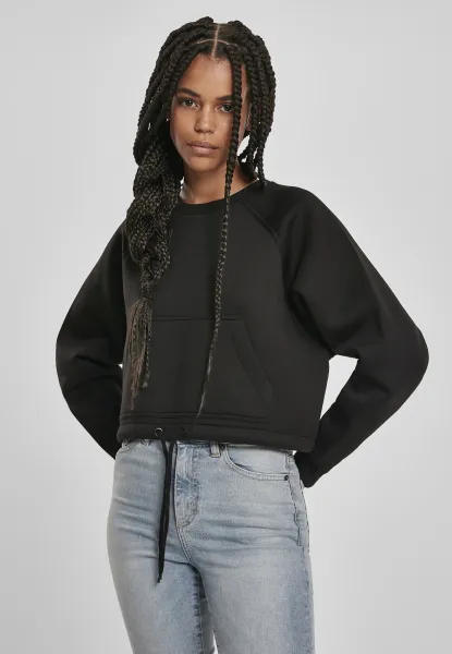 Women's Oversized Short Raglan Crew Black
