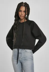Women's Oversized Short Raglan Crew Black