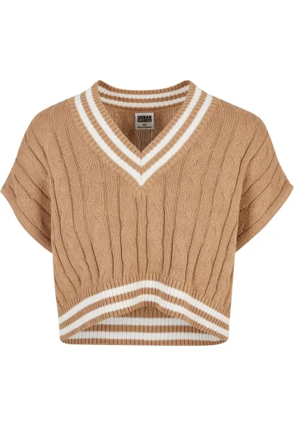 Women's Cropped Knit College Slipover Unionbeige