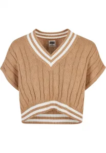 Women's Cropped Knit College Slipover Unionbeige