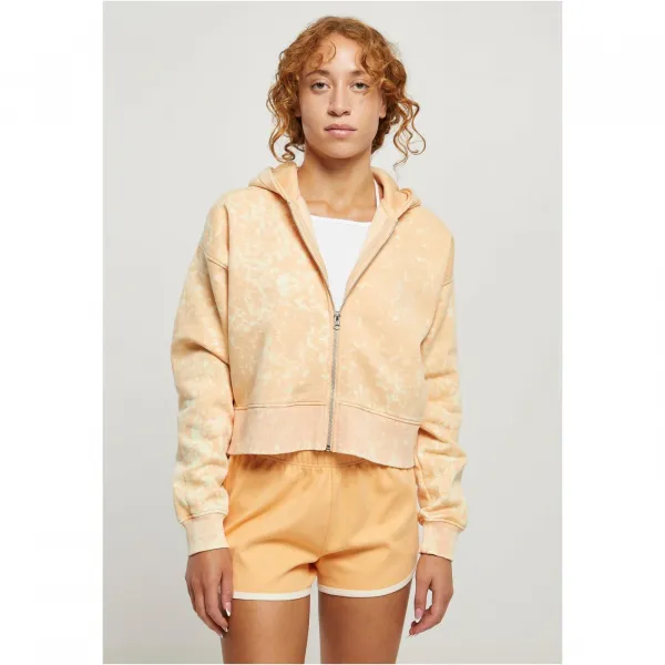 Women's Short Oversized Towel with Zipper and Hood paleo-orange