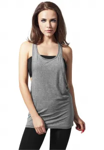 Ladies Loose Burnout Tank Dark Grey