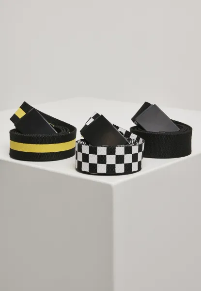 Belts Trio Black/White/Yellow