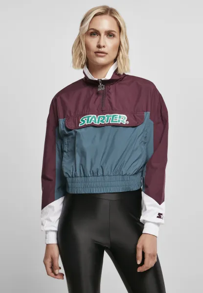 Women's Beginner Jacket with Color Block Dark Purple/Teal