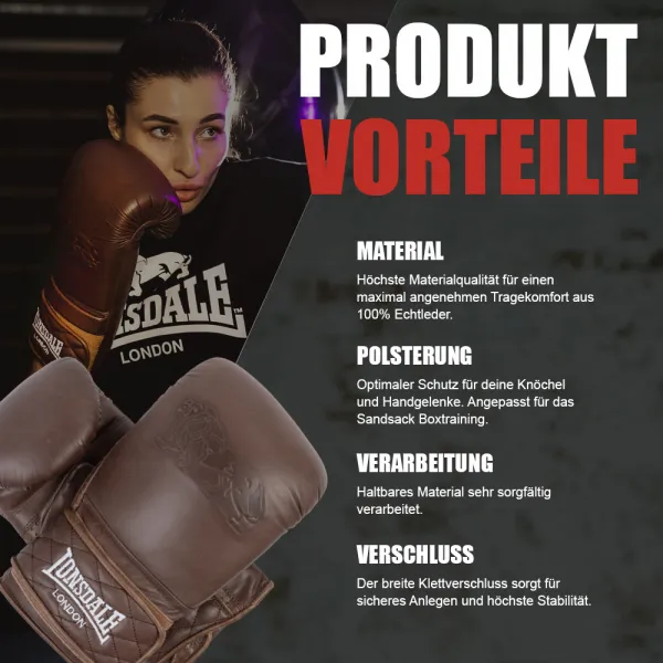 Lonsdale Leather boxing bag gloves