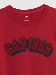 Červená chlapčenská mikina s nápisom GAP 1969