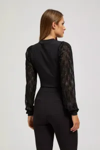 Marisse Black Blouse With Decorative Sleeves