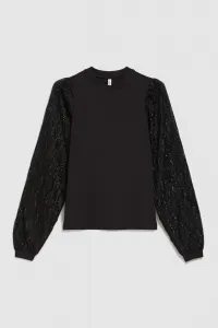 Marisse Black Blouse With Decorative Sleeves