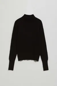 Marisse Thin Turtleneck Sweater, Black