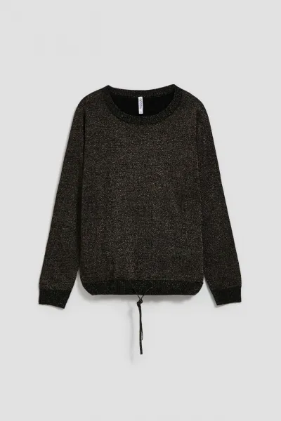 Marisse Black Metallic Thread Sweater