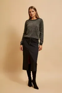 Marisse Black Metallic Thread Sweater