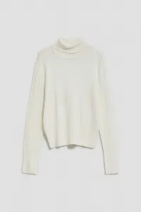 Marisse Thin Turtleneck Sweater, Pearl