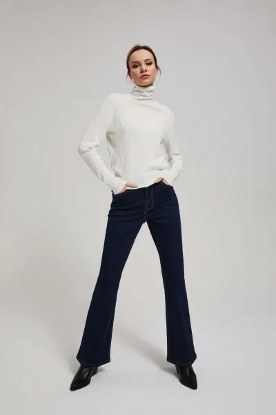 Marisse Thin Turtleneck Sweater, Pearl