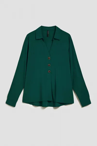 Marisse Emerald V-Neck Shirt