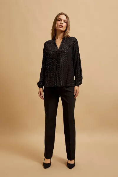 Marisse Black V-Neck Shirt