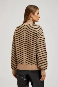 Marisse Beige And Black Striped Sweater