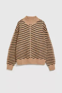 Marisse Beige And Black Striped Sweater