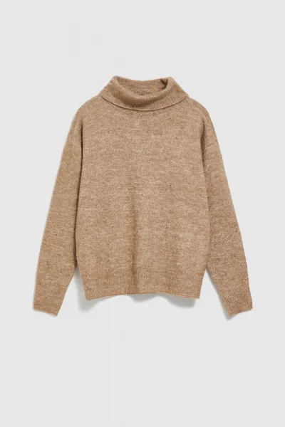 Marisse Beige Turtleneck Sweater