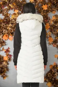 Z6684 DEWBERRY WOMEN'S VEST-LIGHT WHITE