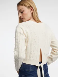 Krémový dámsky cropped sveter ORSAY