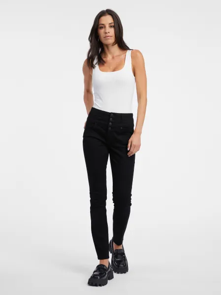 Čierne dámske skinny fit džínsy ORSAY