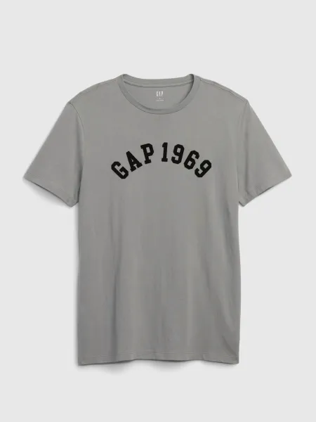 Šedé pánske tričko s nápisom GAP 1969