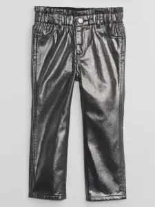 Šedé dievčenské metalické mom fit rifle GAP