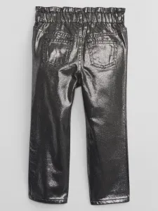 Šedé dievčenské metalické mom fit rifle GAP