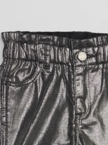 Šedé dievčenské metalické mom fit rifle GAP