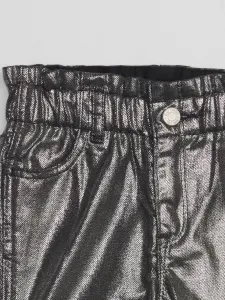 Šedé dievčenské metalické mom fit rifle GAP