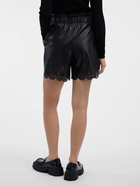 Orsay Women's Black Leatherette Shorts - Women's