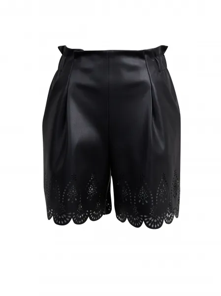 Orsay Women's Black Leatherette Shorts - Women's