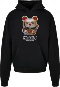 Men's Welcome Cat Ulrta Heavy Oversize Hoodie Black