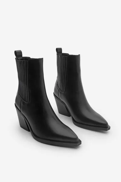 Marjin Women's Pointed Toe Western Boots Erbe Black