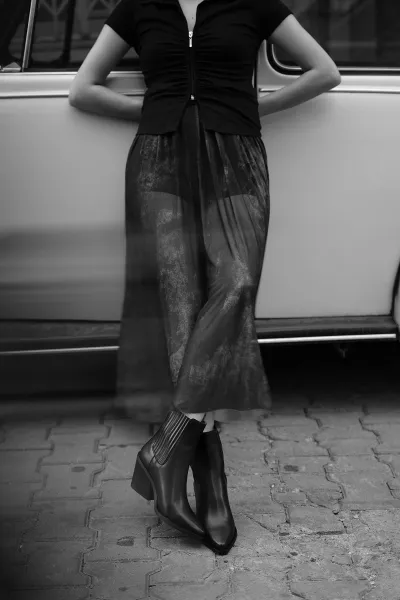 Marjin Women's Pointed Toe Western Boots Erbe Black