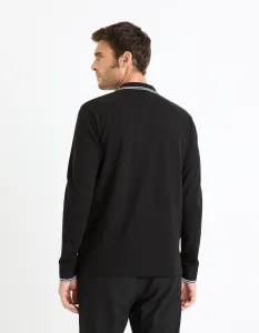 Čierne pánske basic polo tričko Celio Decolml