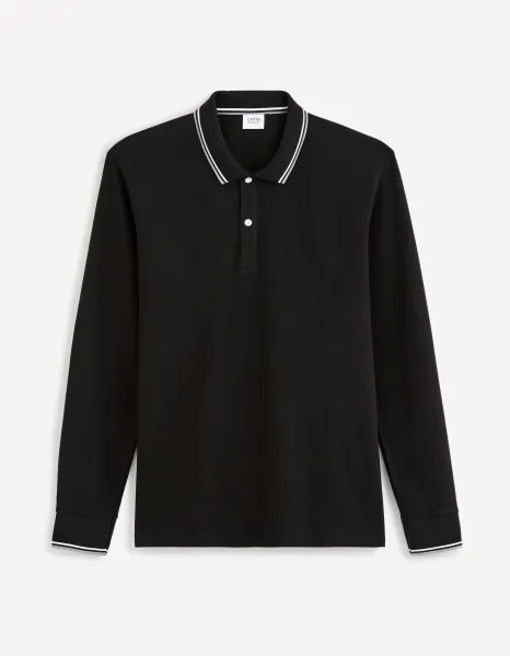 Čierne pánske basic polo tričko Celio Decolml