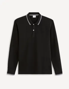 Čierne pánske basic polo tričko Celio Decolml
