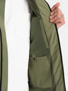 Ombre Men's winter jacket with detachable hood - olive
