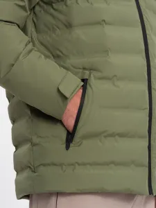 Ombre Men's winter jacket with detachable hood - olive