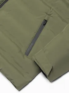 Ombre Men's winter jacket with detachable hood - olive