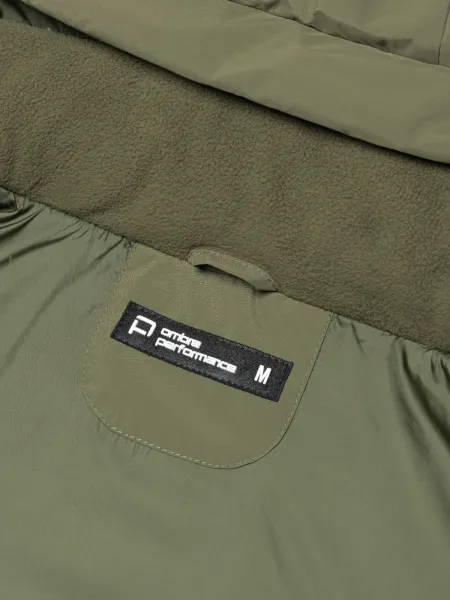Ombre Men's winter jacket with detachable hood - olive
