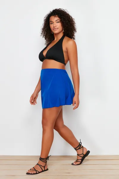 Trendyol Curve Navy Blue Short Skirt Bikini Bottom